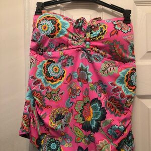 Jessica Simpson Swim Tankini Top Lip Gloss  Large NWT Retail $78